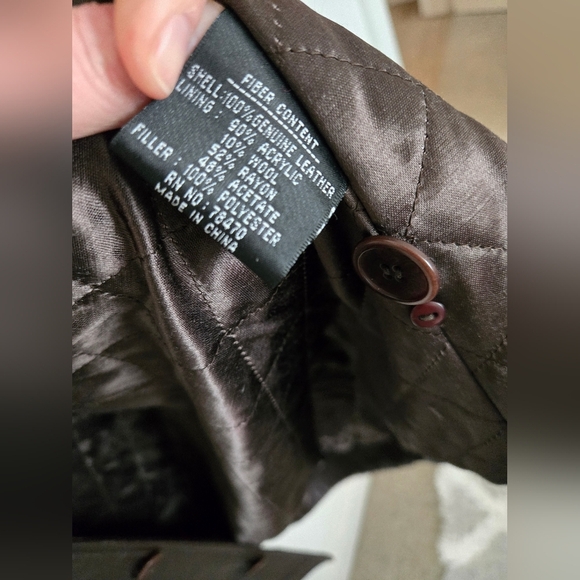 Nicole Miller Men's Brown Leather Jacket Barn coat button front | size M - Picture 3 of 7